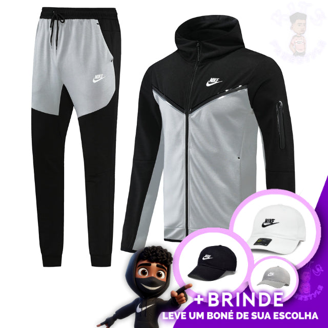 CONJUNTO NIKE TECH FLEECE CINZA