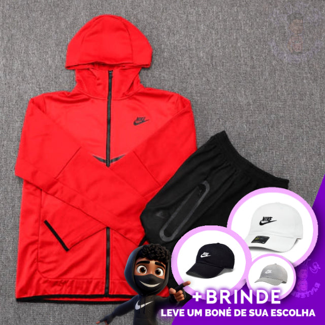 CONJUNTO NIKE TECH FLEECE VERMELHO