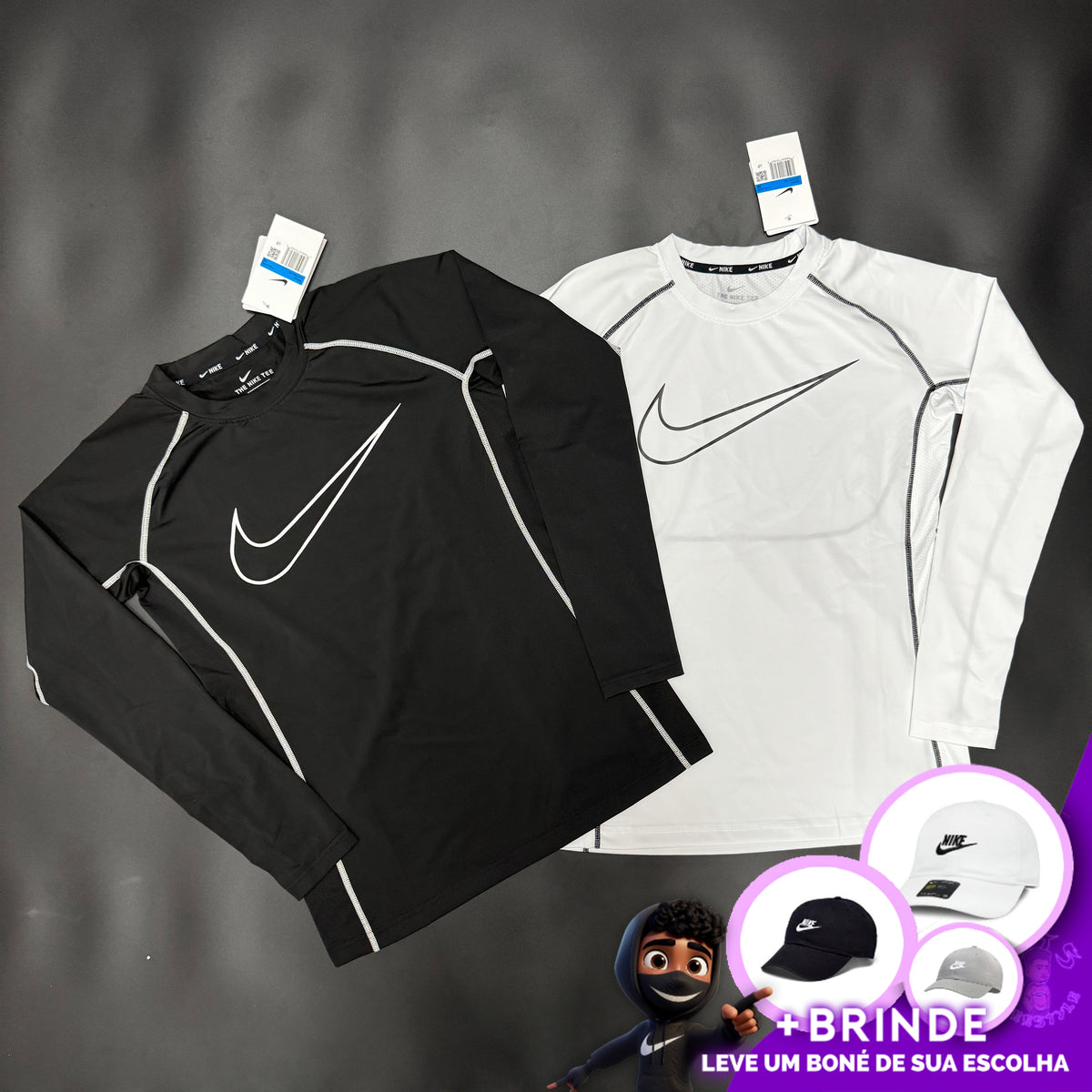 NIKE MANGA LONGA PRO + [BONÉ DE BRINDE]