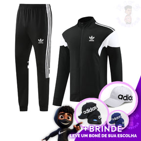 CONJUNTO ADIDAS PRETO + [BONÉ DE BRINDE]