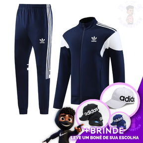 CONJUNTO ADIDAS AZUL + [BONÉ DE BRINDE]