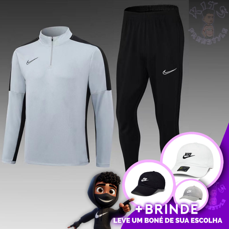 CONJUNTO JOGADOR NIKE CINZA + [BONÉ DE BRINDE]