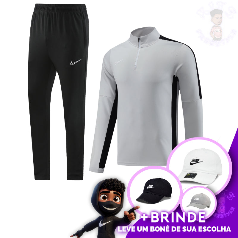 CONJUNTO NIKE CINZA DRY-FIT + [BONÉ DE BRINDE]