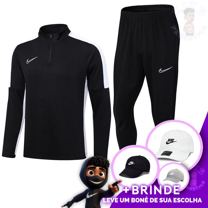 CONJUNTO NIKE PRETA DRY-FIT + [BONÉ DE BRINDE]