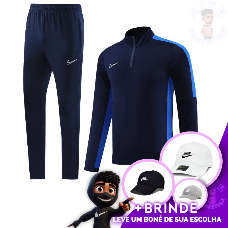 CONJUNTO NIKE AZUL DRY-FIT + [BONÉ DE BRINDE]