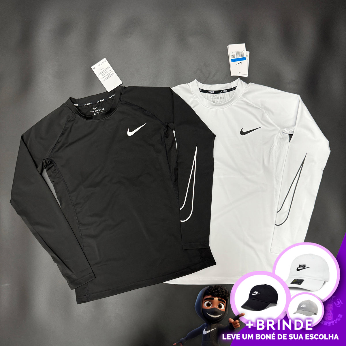 NIKE MANGA LONGA PRO SWOOSH + [BONÉ DE BRINDE]