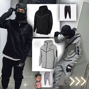 CONJUNTO NIKE TECH FLEECE PRETO & CINZA